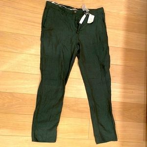 Mango 100% linen slim fit pants